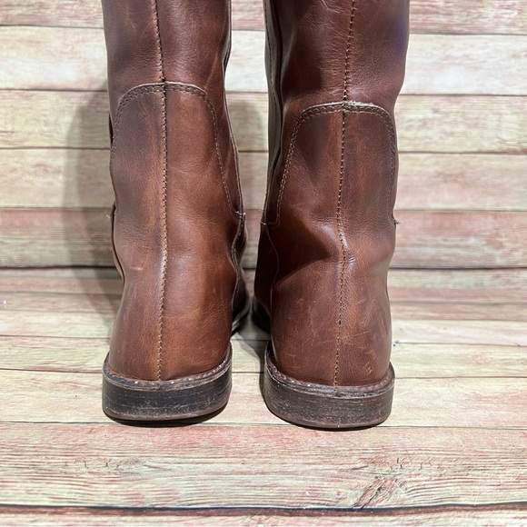 Frye Brown Leather Paige Tall Riding Boots - Picture 8 of 11